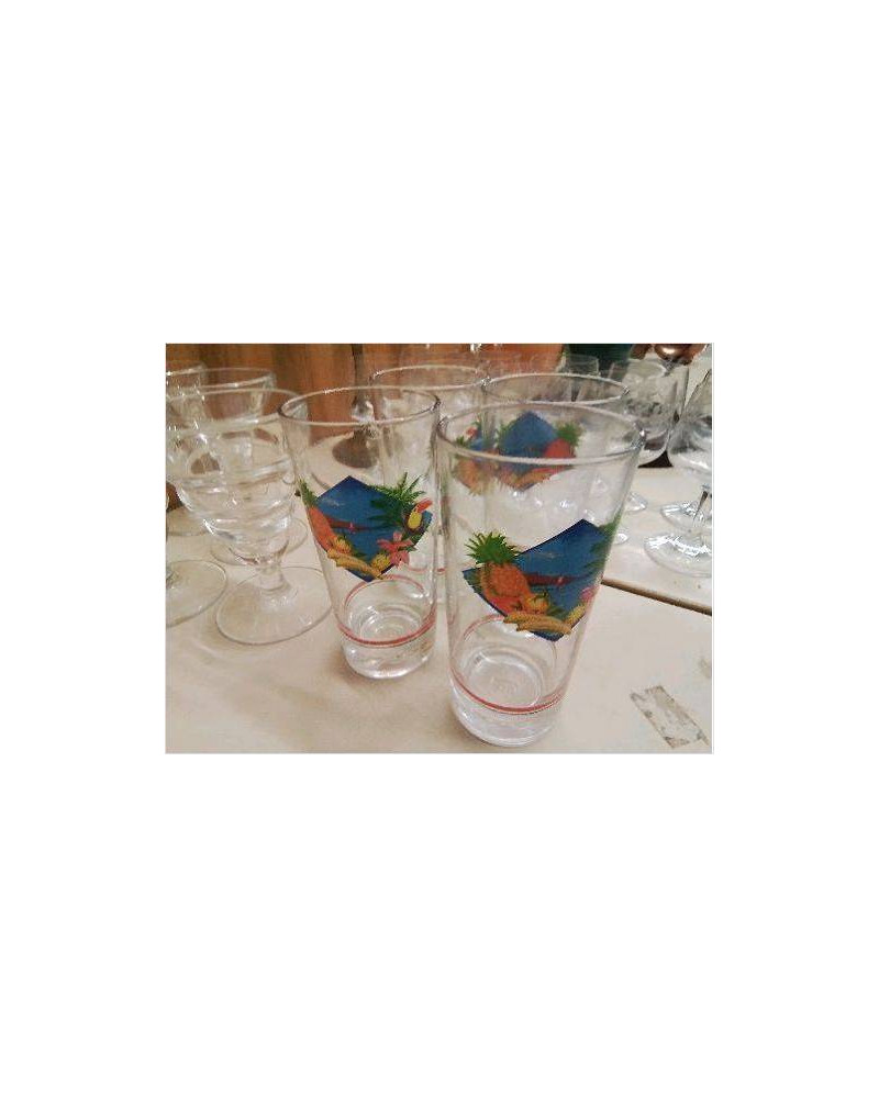 LOT DE 2 VERRES A JUS DE FRUIT