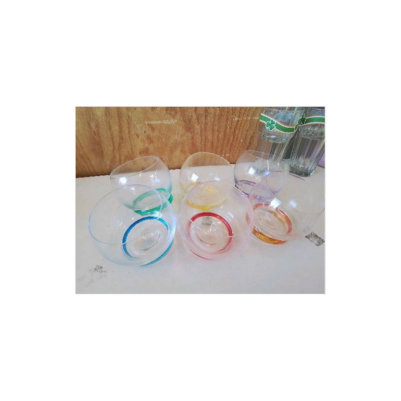 LOT DE 6 VERRES FOND ROND