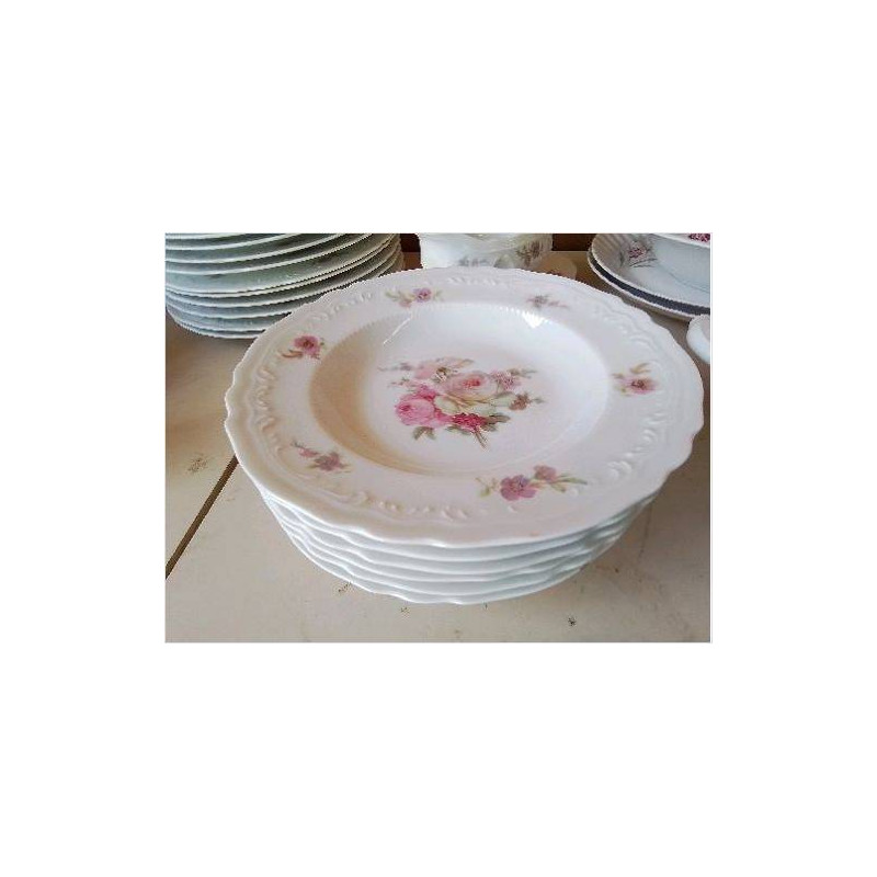 LOT DE 6 ASSIETES EN PORCELAINE 