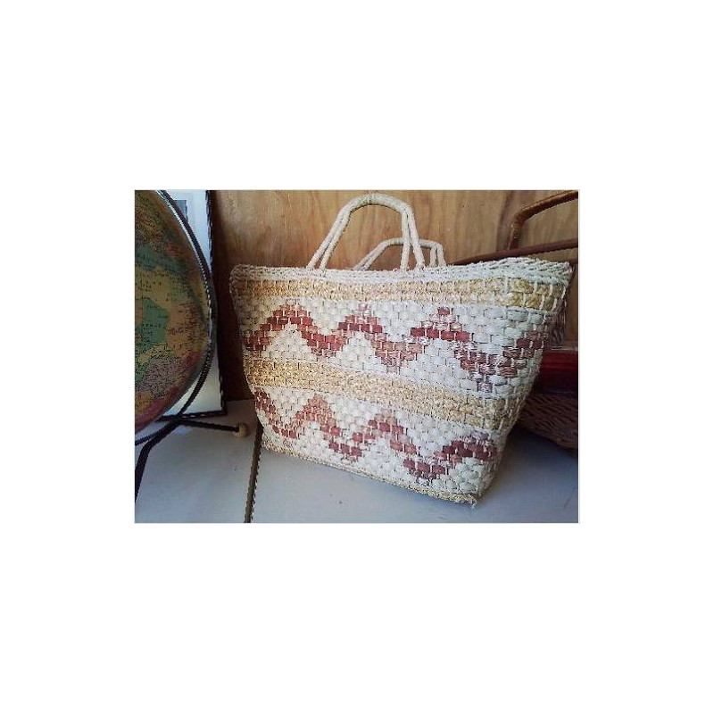 PANIER DE PLAGE EN RAFFIA