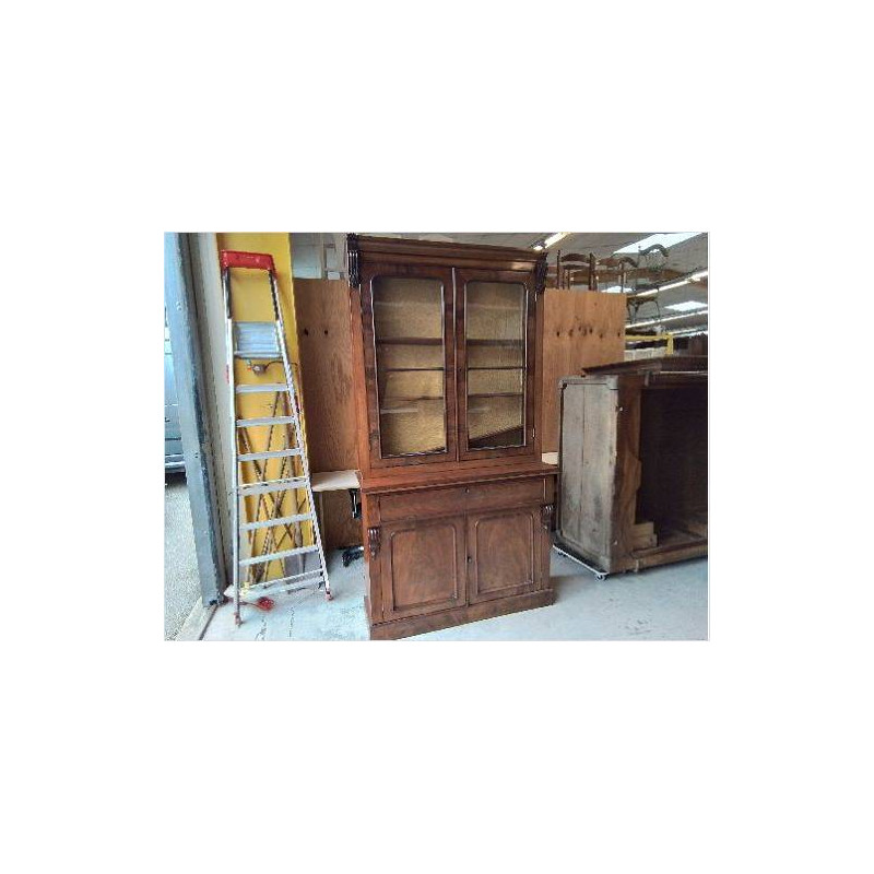 BIBLIOTHÈQUE ANGLAISE EN ACAJOU