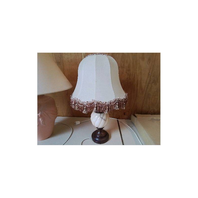 LAMPE DE SALON BOIS ET MARBRE 