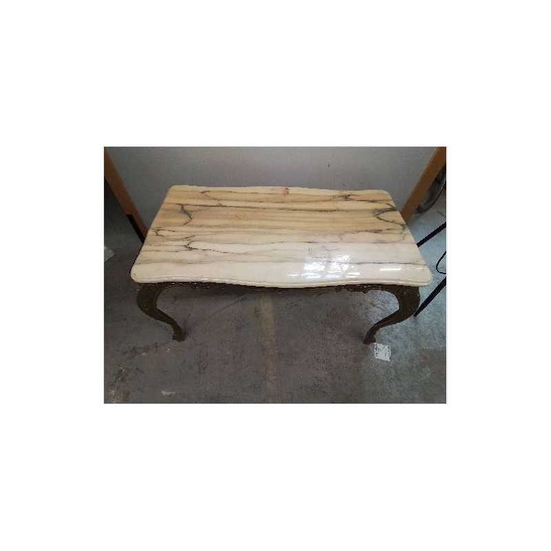 TABLE BASSE LAITON ET MARBRE