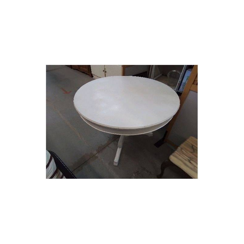 TABLE RONDE PIED CENTRALE BLANCHE