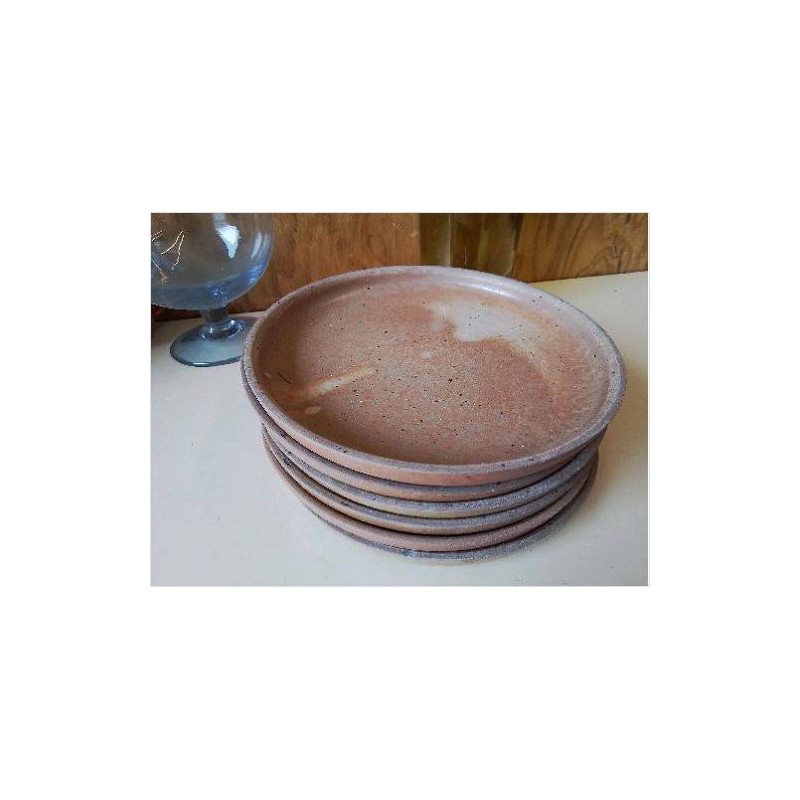 LOT DE 6 ASSIETTES EN GRÈS 