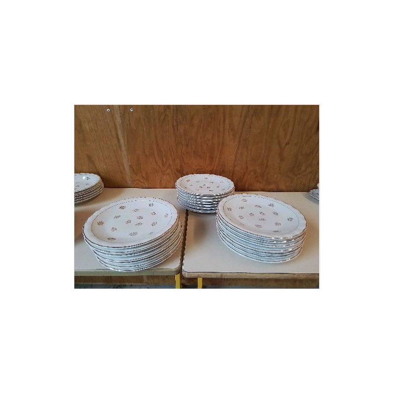 ASSIETTE PLATE EN PORCELAINE AVEC MOTIF FLORAL BORDURE DORÉ 