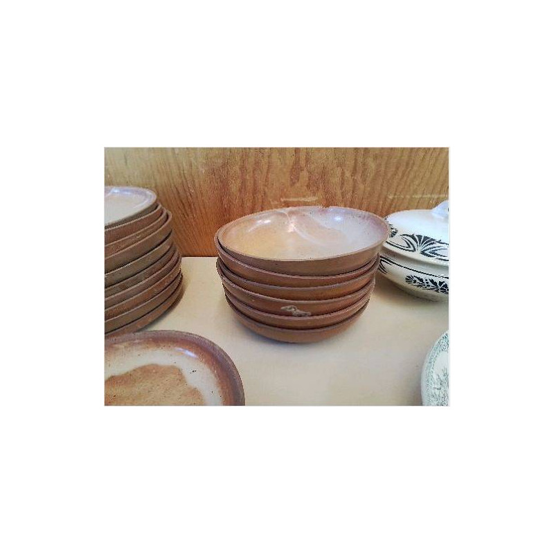 LOT DE 6 ASSIETTES CREUSES EN GRES DU BERRY