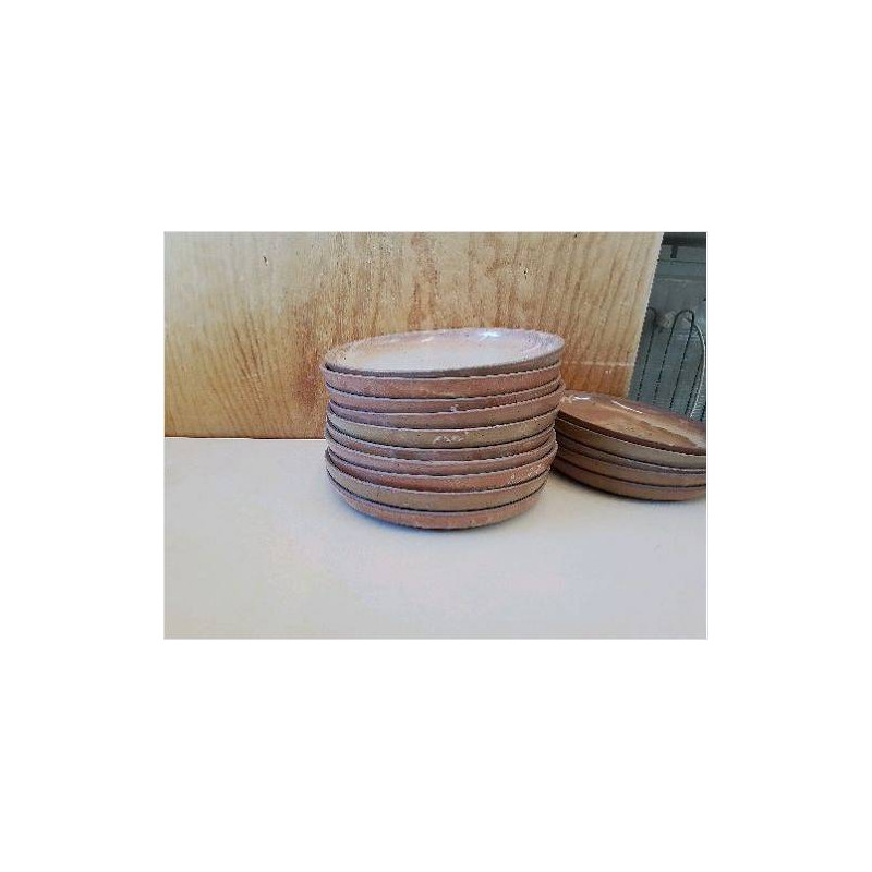 LOT DE 5 ASSIETTES PLATES EN GRES DU BERRY