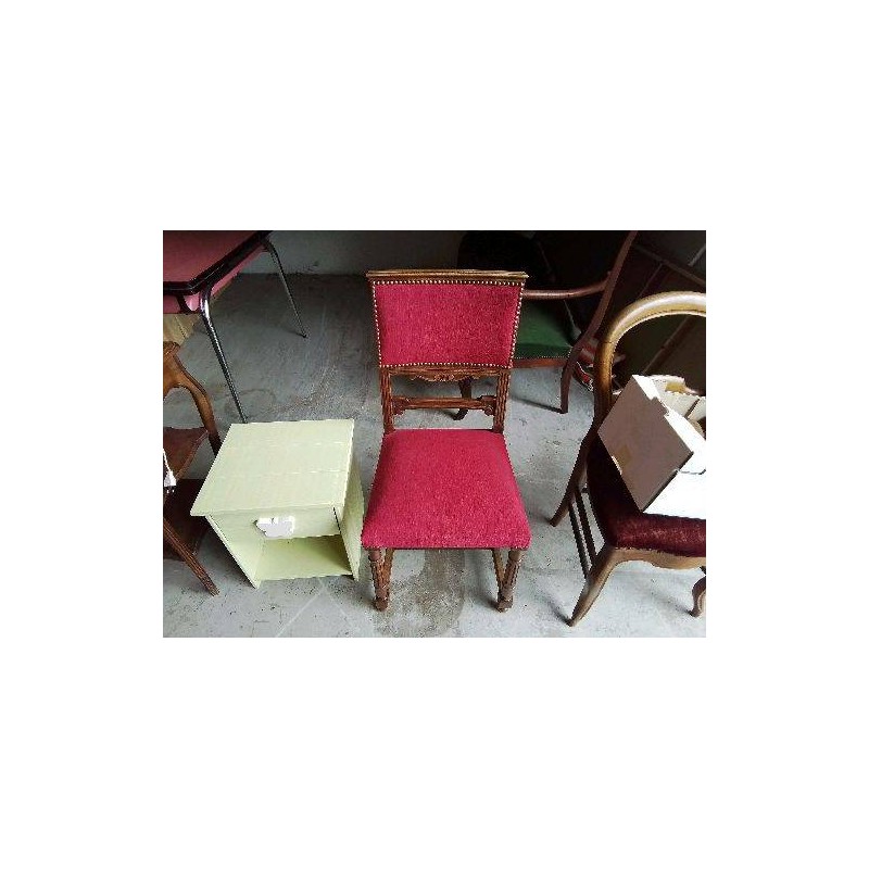 CHAISE TAPISSÉE ROUGE ART DECO 