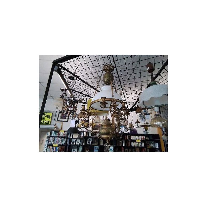 SUSPENSION MONTE ET BAISSE LAITON ET OPALINE