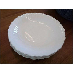 LOT DE 5 ASSIETTES EN ARCOPAL BLANCHE 
