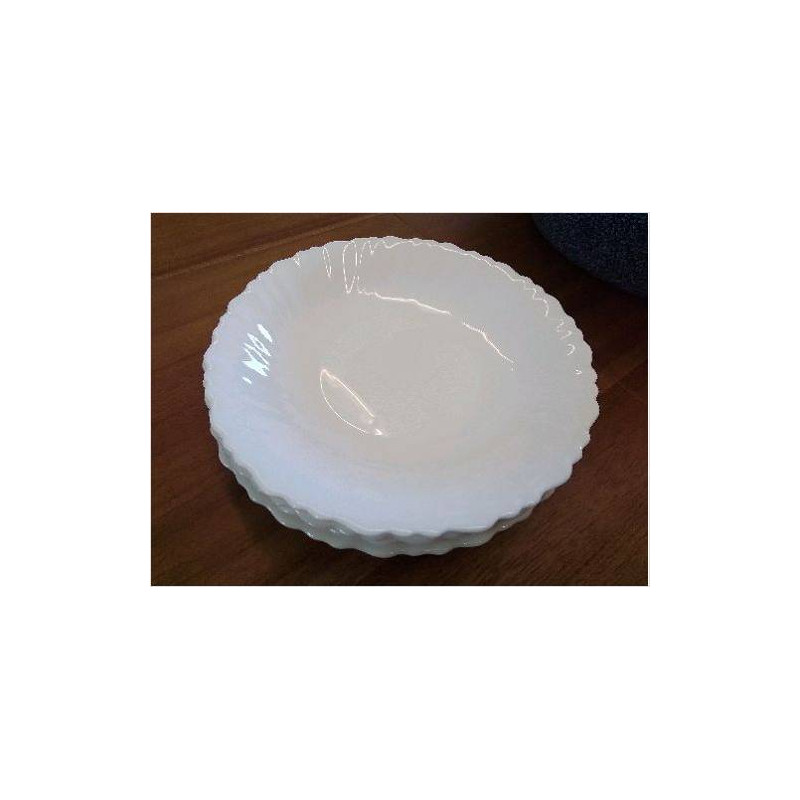 LOT DE 5 ASSIETTES EN ARCOPAL BLANCHE 