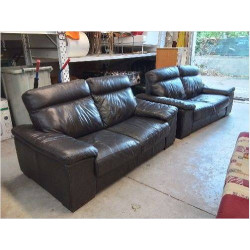PETIT CANAPE CUIR CARAMEL 2 PLACES