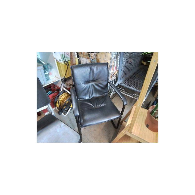 FAUTEUIL DE BUREAU CUIR NOIR 