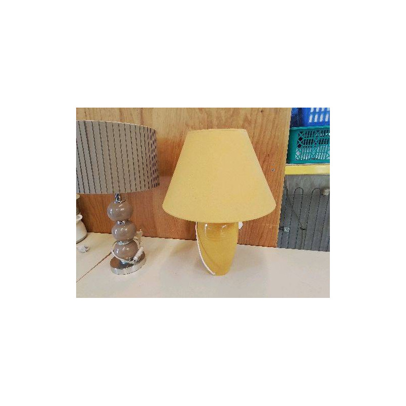 LAMPE EN CERAMIQUE CRAQUELÉ JAUNE