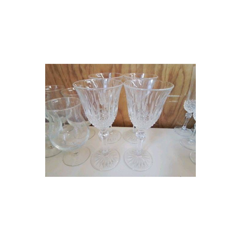 LOT DE 4 VERRES A EAU EN CRISTAL 