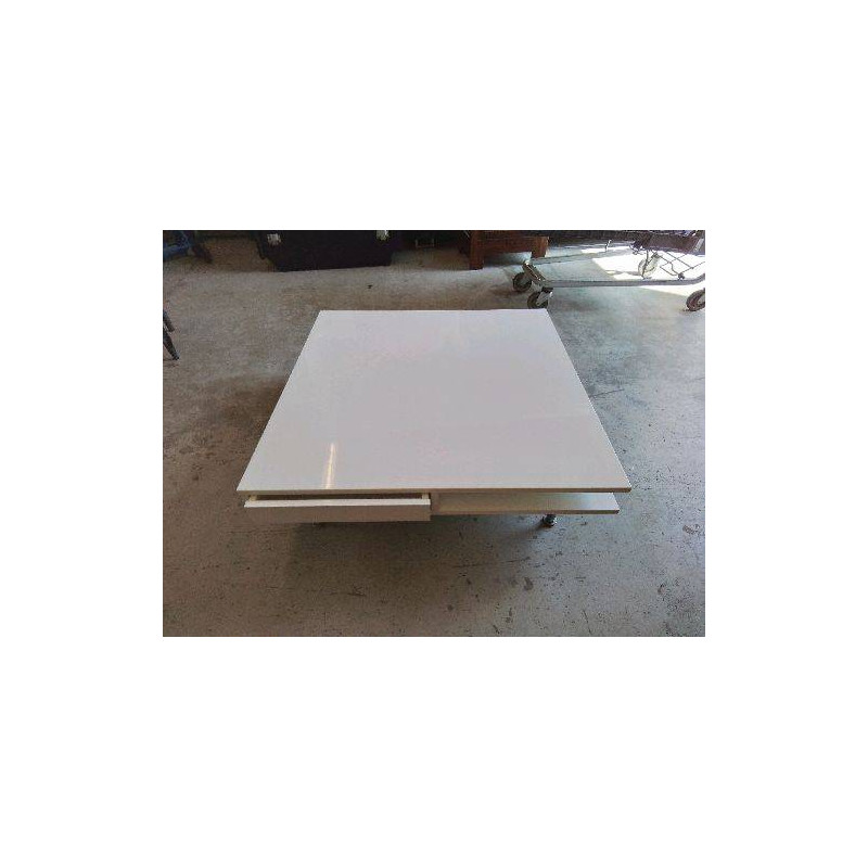 TABLE BASSE BLANCHE LAQUÉ 