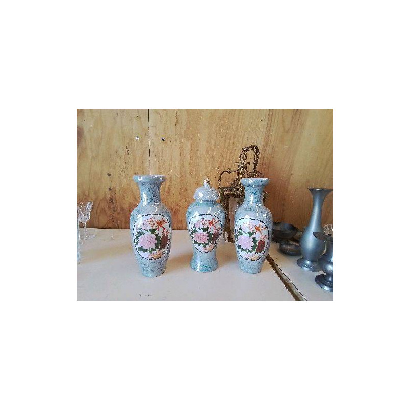 VASE DECORS FLORAL STYLE ASIATIQUE 