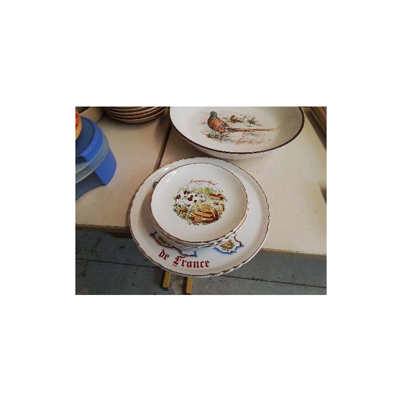 LOT DE 6 ASSIETTES FROMAGE AVEC LE PLATEAU 