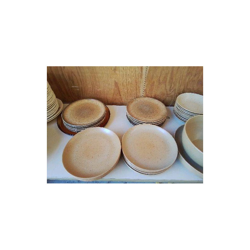 LOT DE 6 ASSIETTES PLATES EN GRÈS 