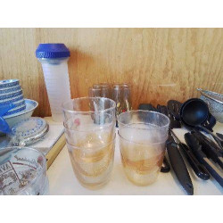LOT DE 5 VERRES EFFET CRAQUELÉ 