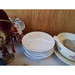 LOT DE 5 ASSIETTES BLANCHE À FONDUE 