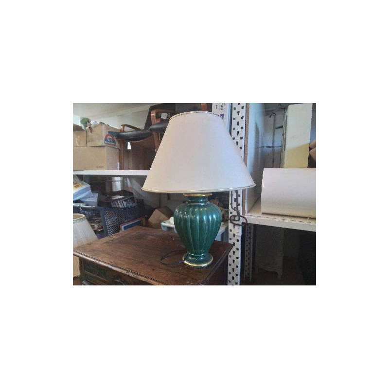 LAMPE VERTE BORDURE DORÉ 