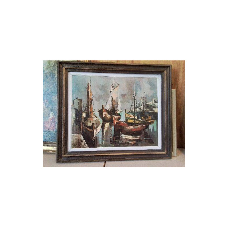 IMPRESSION SUR TOILE ’ BATEAUX AU PORTS ’