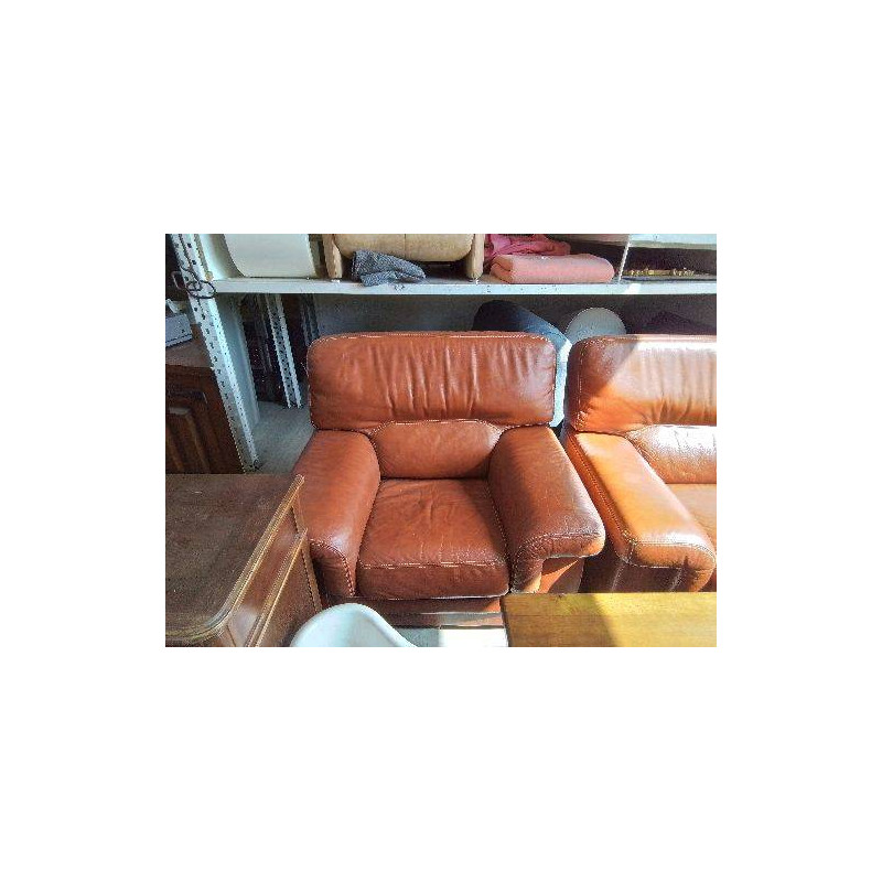 FAUTEUIL CUIR CRÈME 