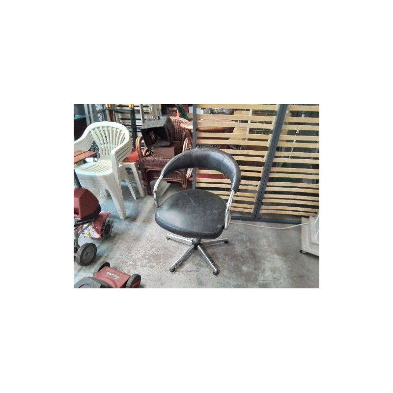 FAUTEUIL CUIRE NOIR 