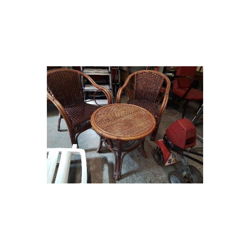 TABLE BASSE EN ROTIN 