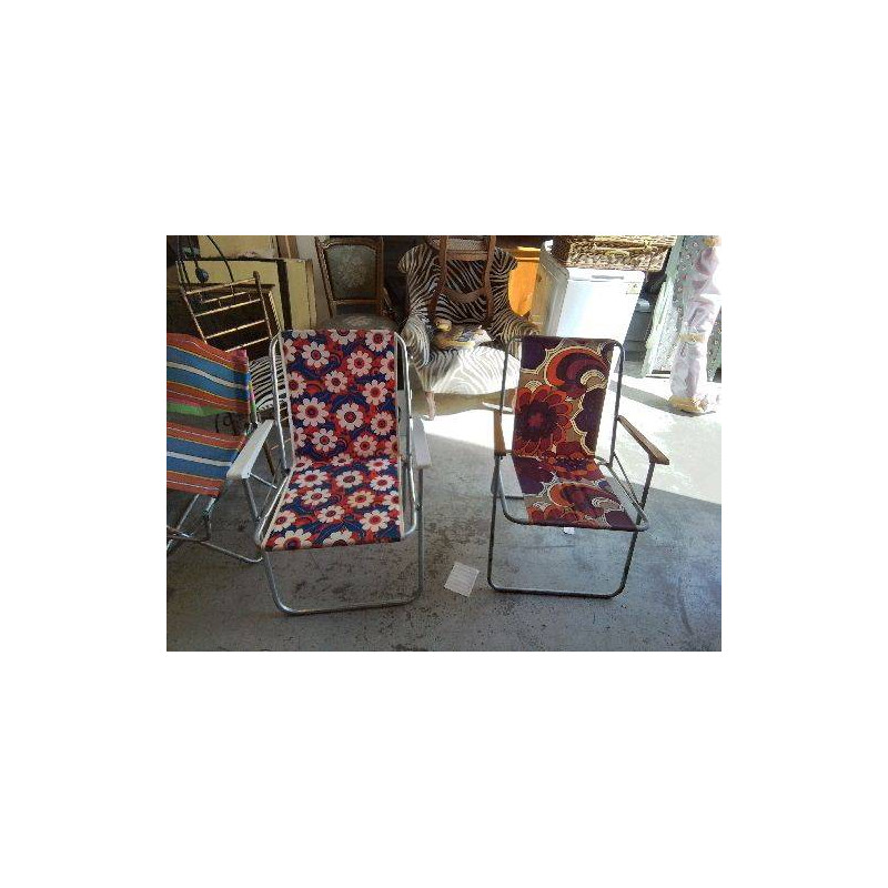CHAISE ANNÉE 70 MOTIF FLORAL 