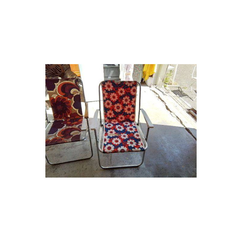 CHAISE ANNÉE 70 MOTIF FLORAL 