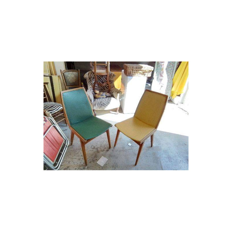 CHAISE CUIR ANNÉE 50