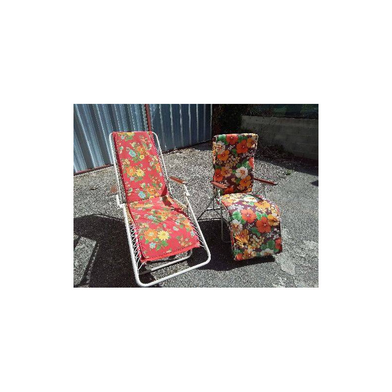 TRANSAT BAIN SOLEIL MOTIF FLORAL ANNÉE 70