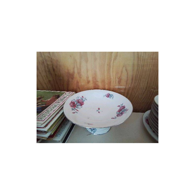 COUPE A FRUITS PORCELAINE MOTIF ROSE 