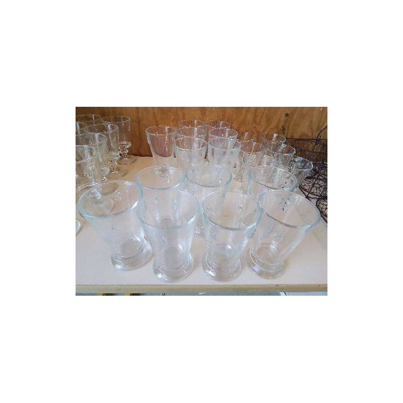 LOT DE 6+1 VERRE MOTIF ABEILLE 