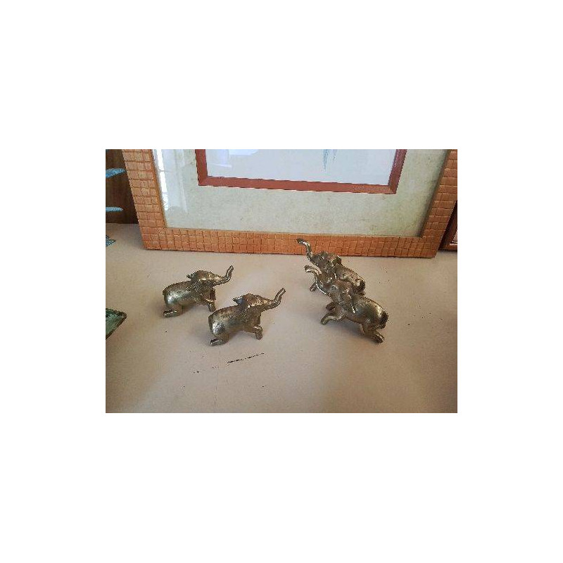 FIGURINE ÉLÉPHANTS EN LAITON 