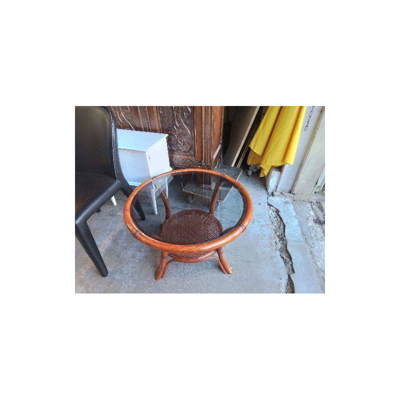 TABLE BASSE ROTIN