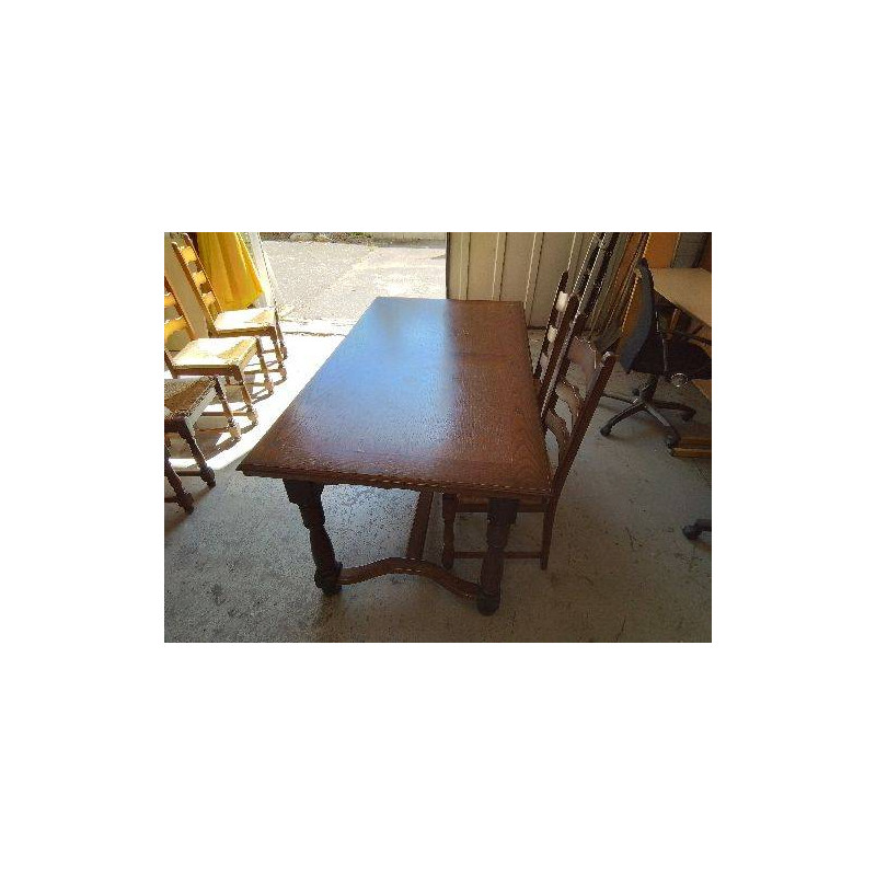TABLE DE SALLE À MANGER RUSTIQUE AVEC RALLONGE INTÉGRÉE