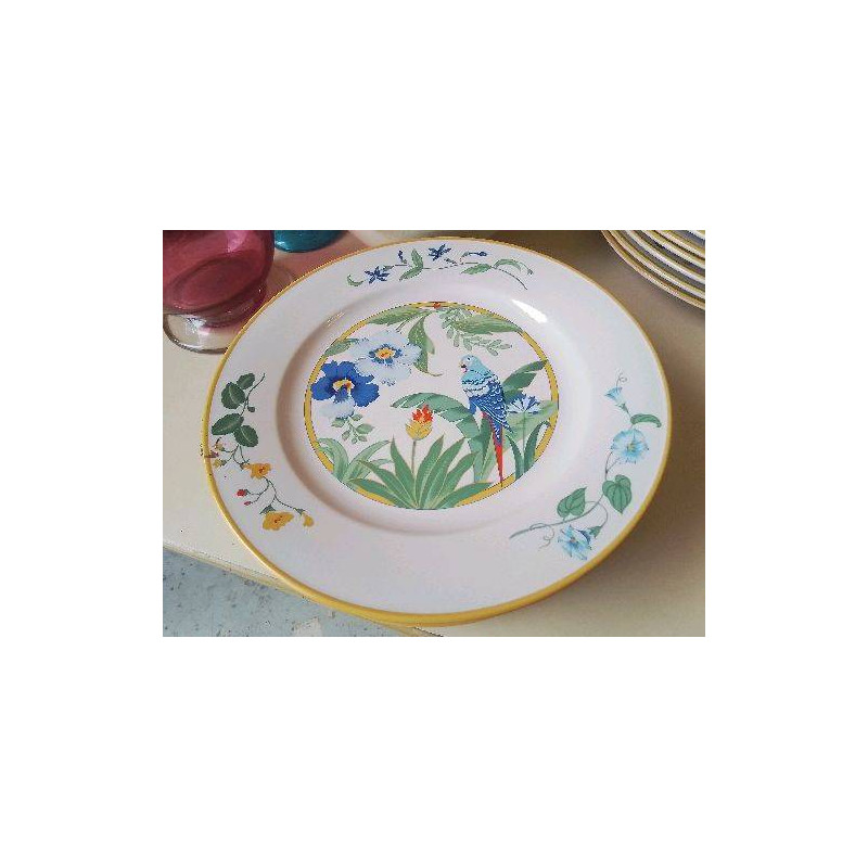 LOT DE 6 ASSIETTES DECORS PEROQUET