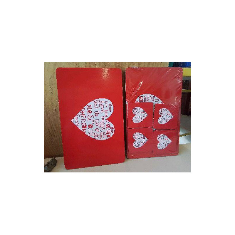 ENSEMBLE SET DE TABLE COEUR 