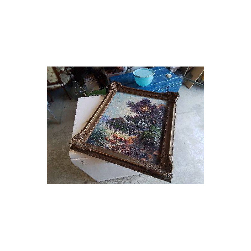 HUILE SUR TOILE AU COUTEAU DEBUT 20EME SIGNE P.FOREST