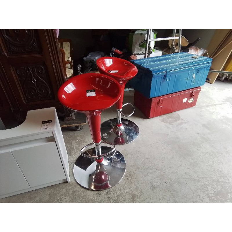 TABOURET DE BAR ROUGE 