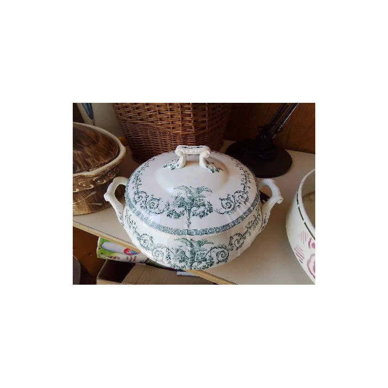 SOUPIÈRE TERRE DE FER PORCELAINE OPAQUE DE GIEN 