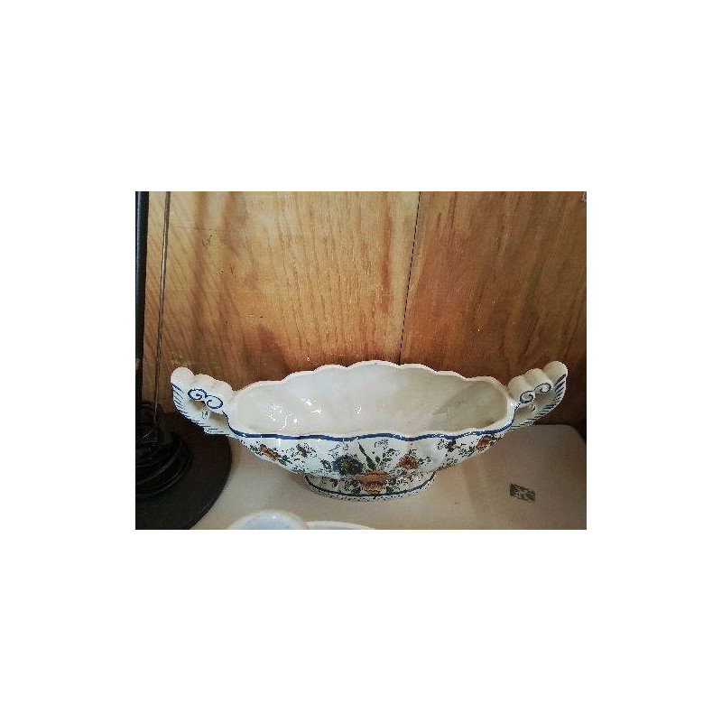 JARDINIÈRE EN FAIENCE MOTIF FLORAL 