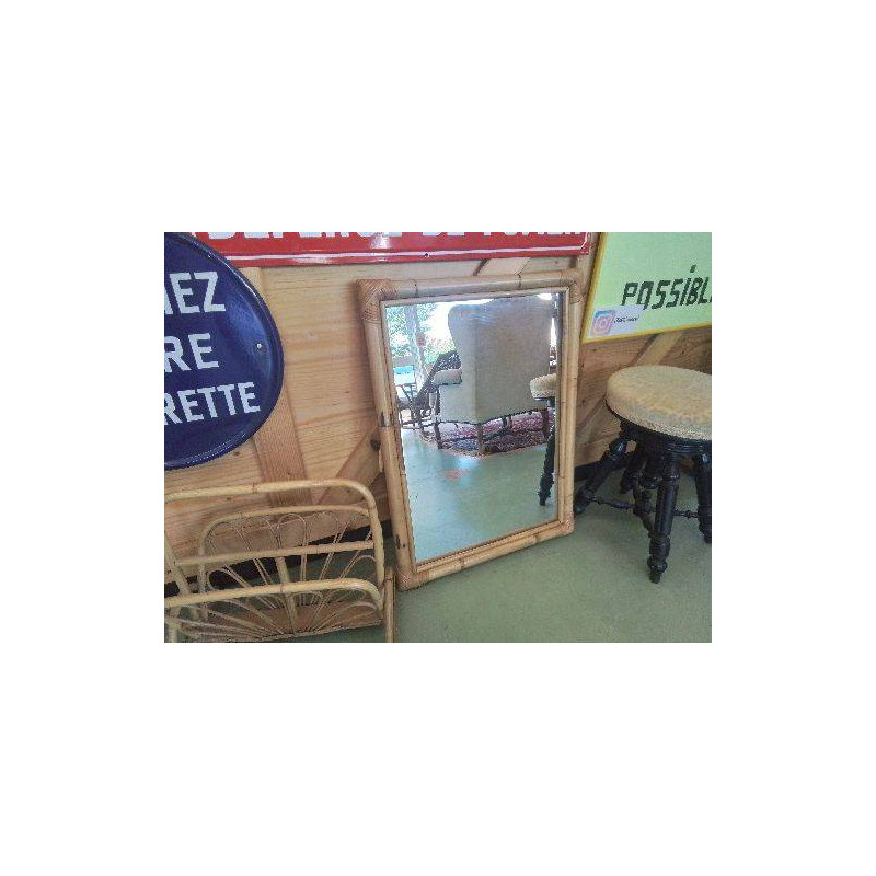MIROIR BAMBOO ANNEE 60