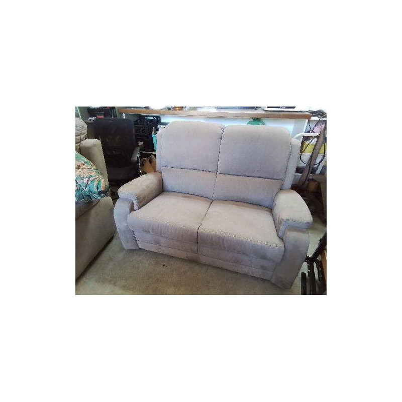 CANAPE 2 PLACES MICROFIBRE GRIS