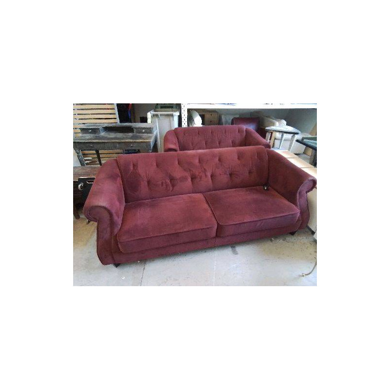 CANAPÉ 3 PLACES COULEUR POURPRE 