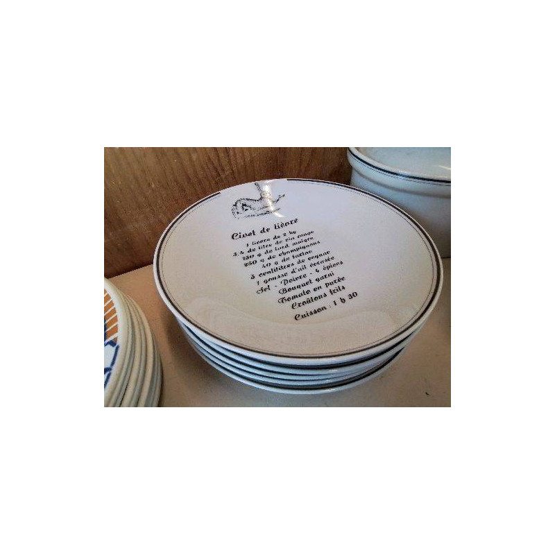 LOT DE 6 ASSIETTES CIVET DE LIEVRE